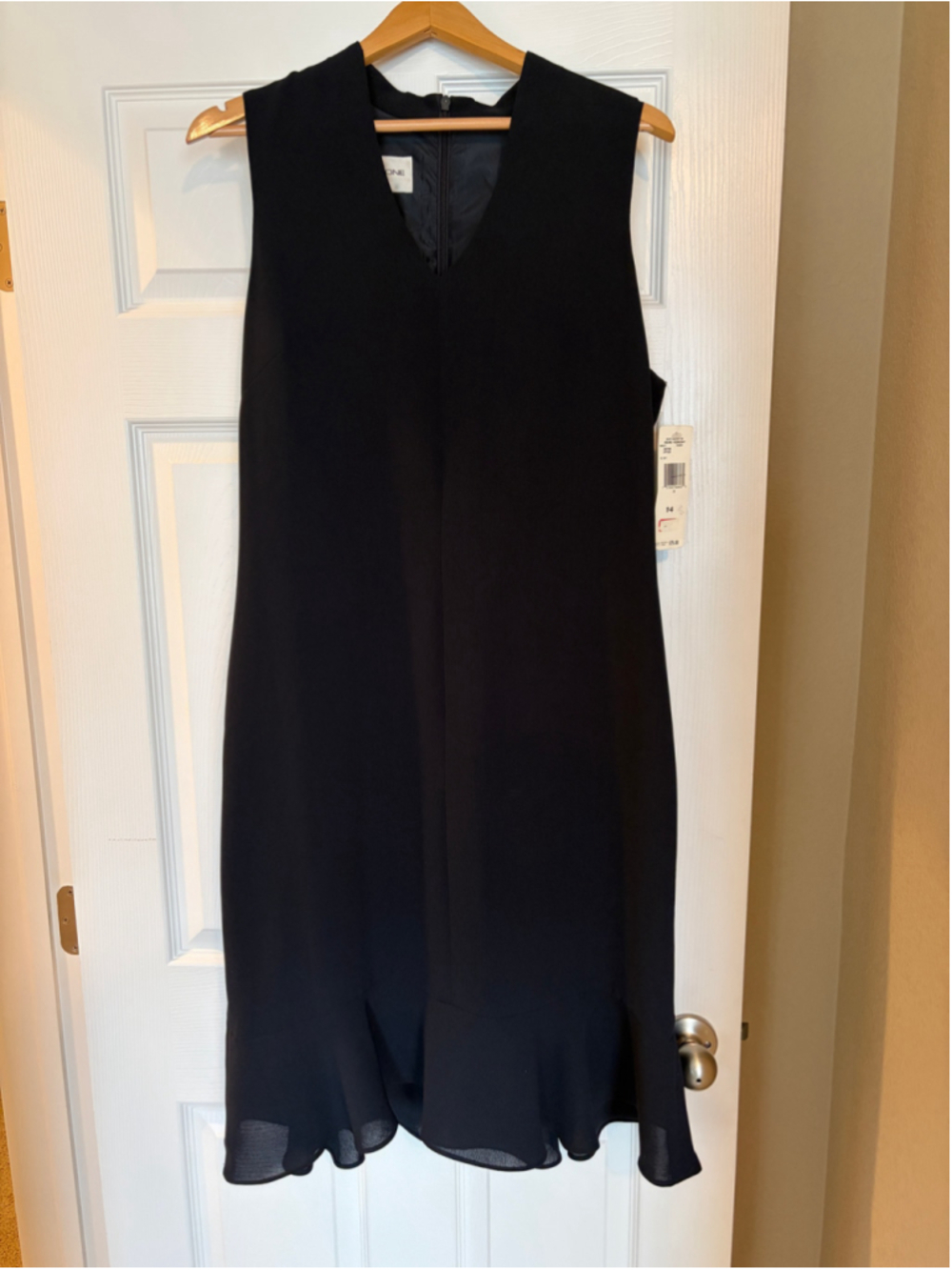 Vintage NWT Evan Picone Black Sheath Dress 14 Y2K Chic Elegance C10